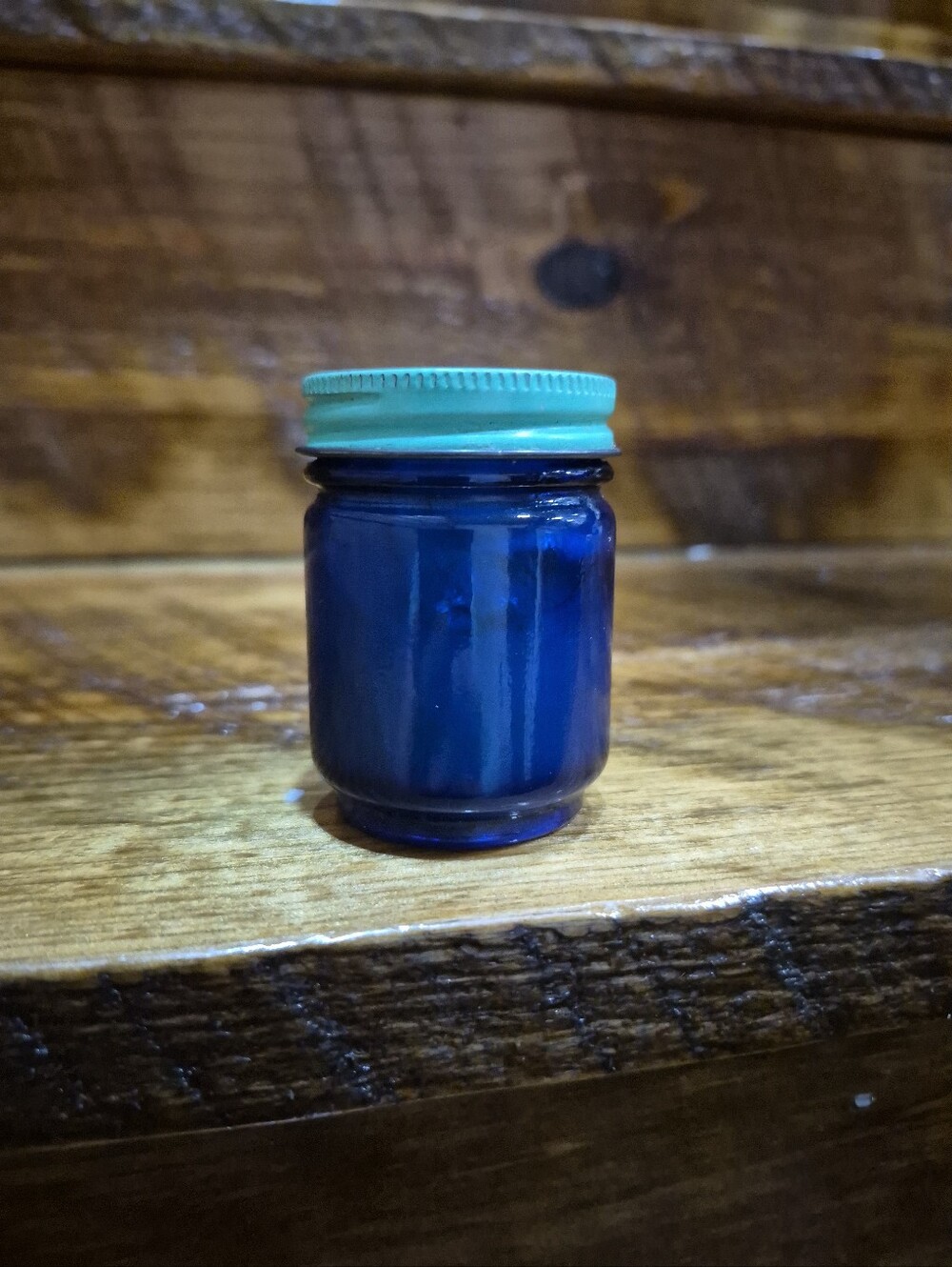 RARE Vintage Vicks Vapo Rub 1.5 oz 50% Full Collectible Cobalt Blue Glass Jar